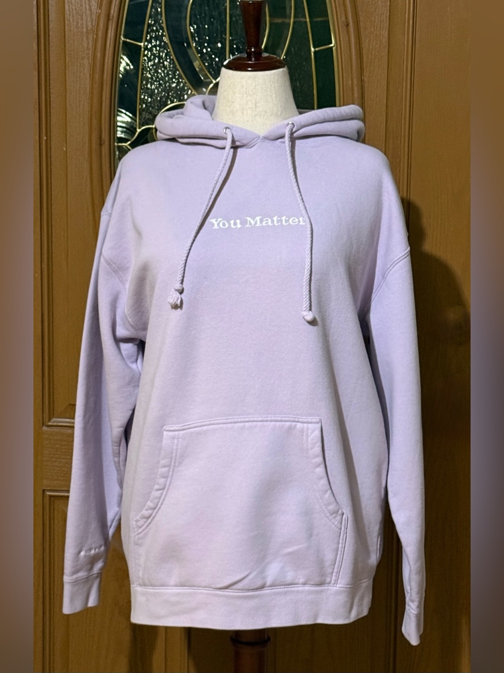 “You Matter” Light Purple Hoodie Sweatshirt by Demetrius Harmon - Size L